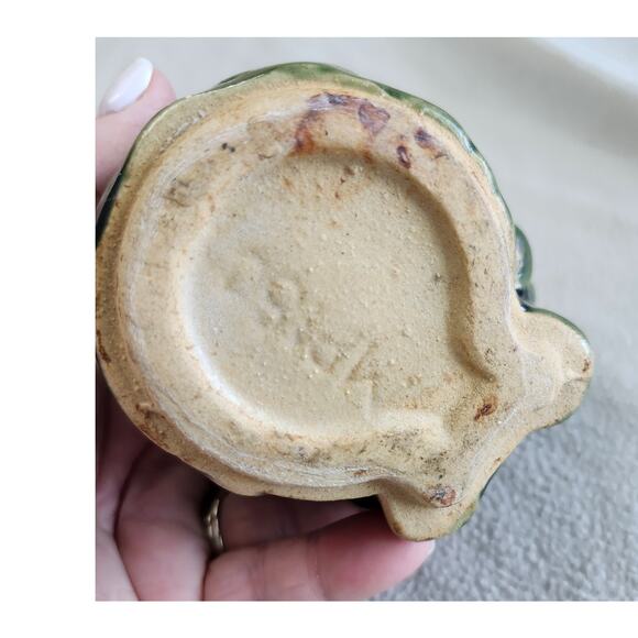 Vintage Pottery Glazed Green Bamboo Elephant Planter Jar - Picture 6 of 11